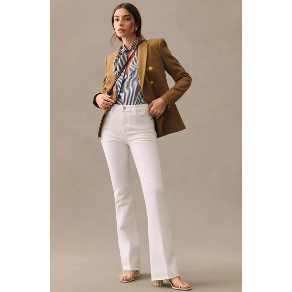 NWT Paige Laurel Canyon High-Rise White Flare Jeans - 16W - Picture 1 of 6